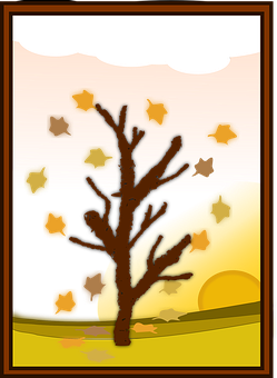Starry Sunset Tree Artwork PNG with transparent background