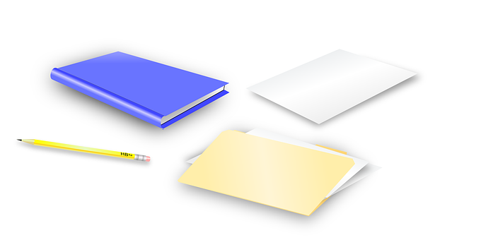 Stationery Items White Background PNG with transparent background