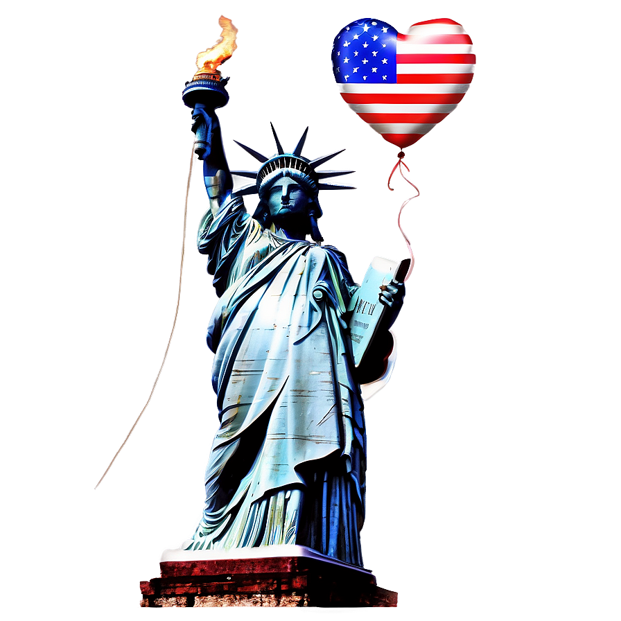 Statue Of Liberty On 4th Of July Png Cot76