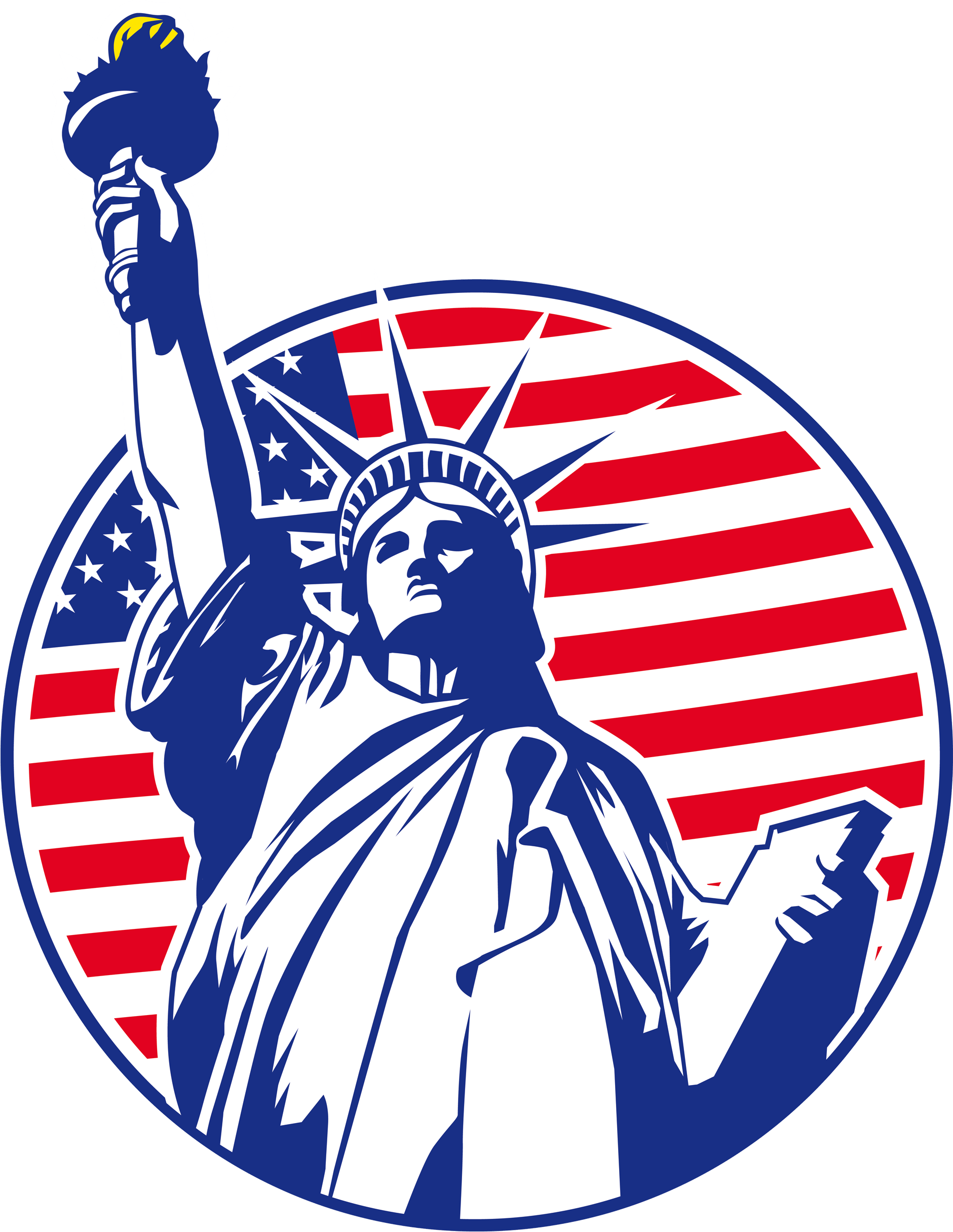 Statueof Liberty American Flag Background