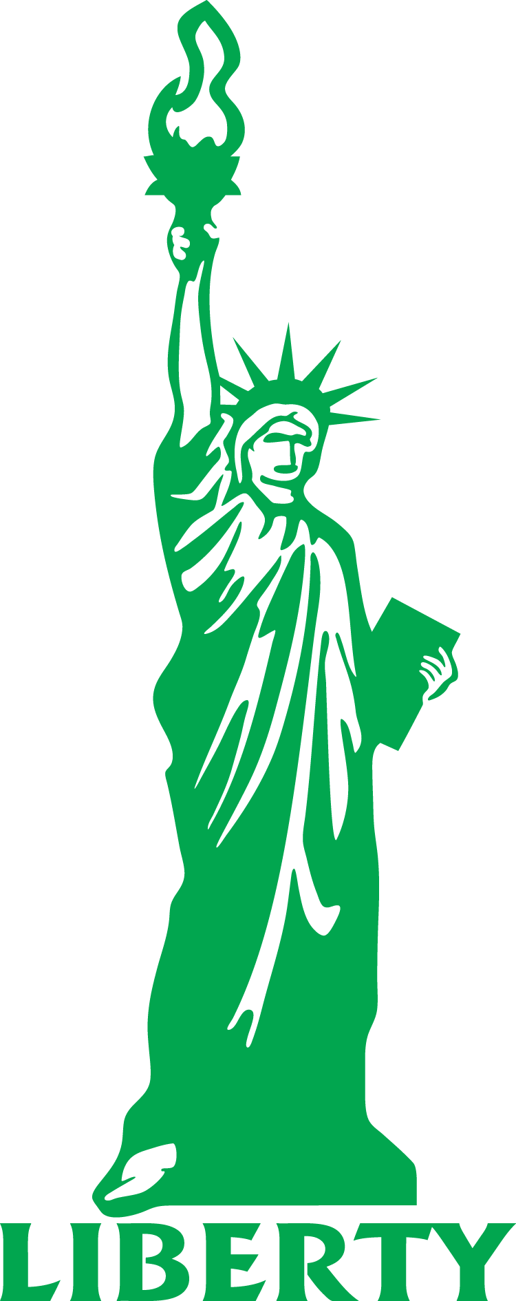 Statueof Liberty Green Silhouette