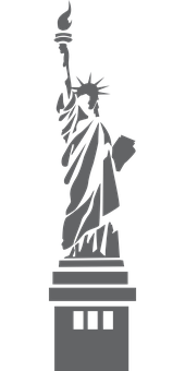 Statueof Liberty Silhouette PNG with transparent background
