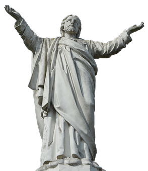 Statueof Robed Figurewith Outstretched Arms PNG with transparent background