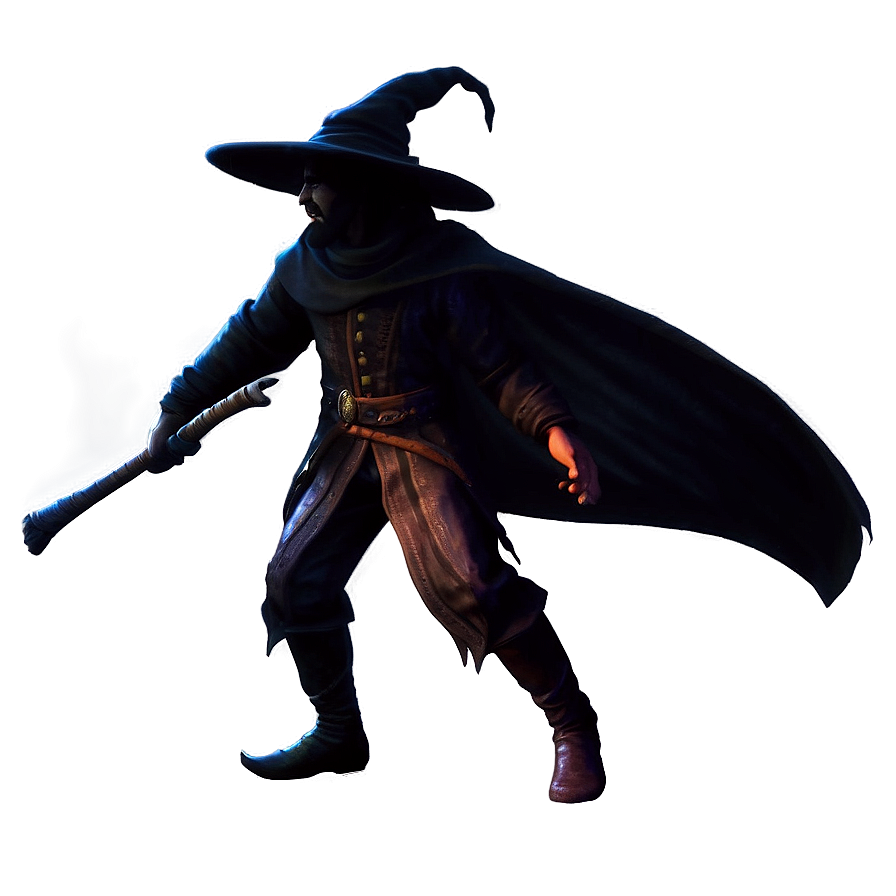 Stealthy Wizard In Shadows Png Gxq67