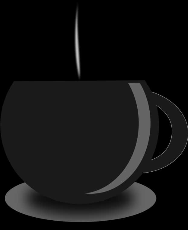 Steaming Coffee Cup Silhouette