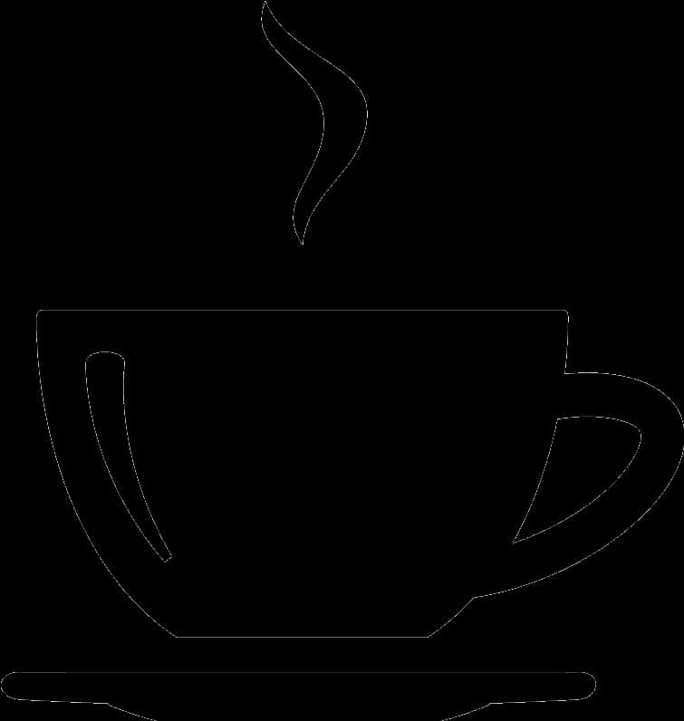 Steaming Coffee Cup Silhouette PNG with transparent background