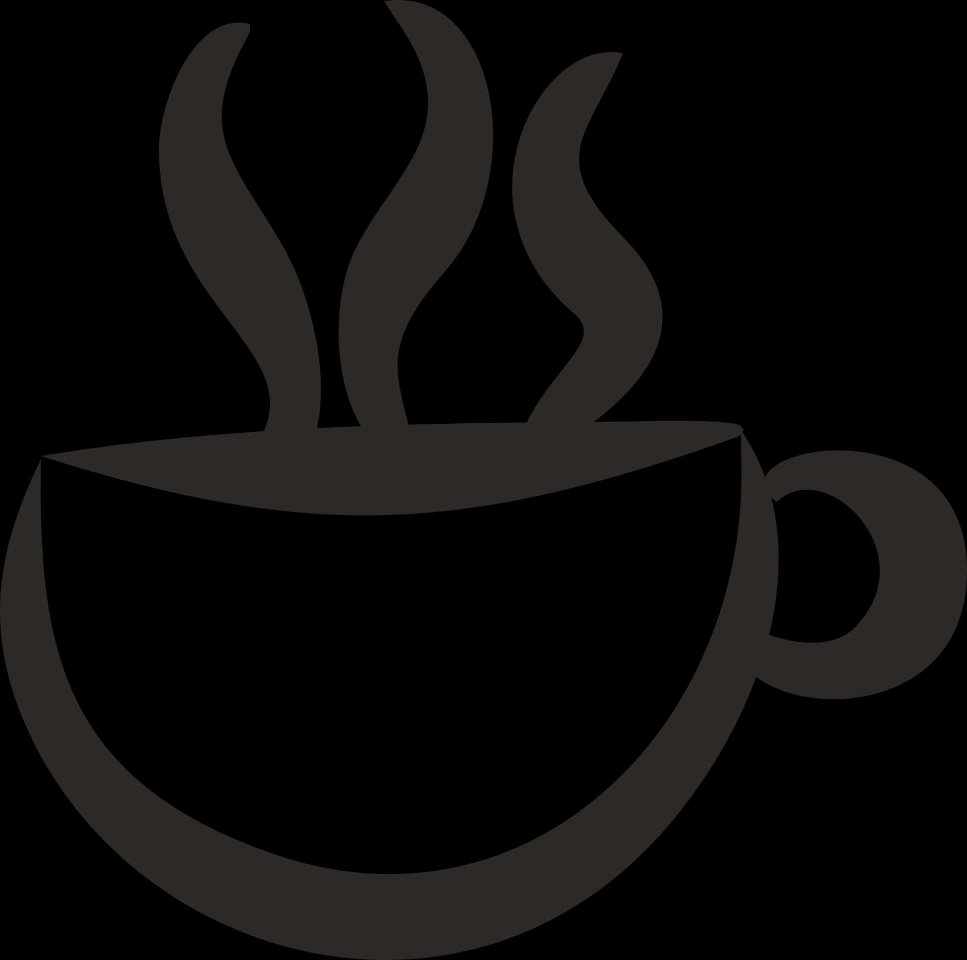 Steaming Coffee Cup Silhouette