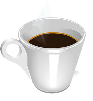 Steaming Coffee Mug Vector PNG image with a transparent background, free high-resolution download