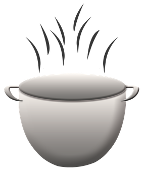 Steaming Cooking Pot Graphic PNG with transparent background