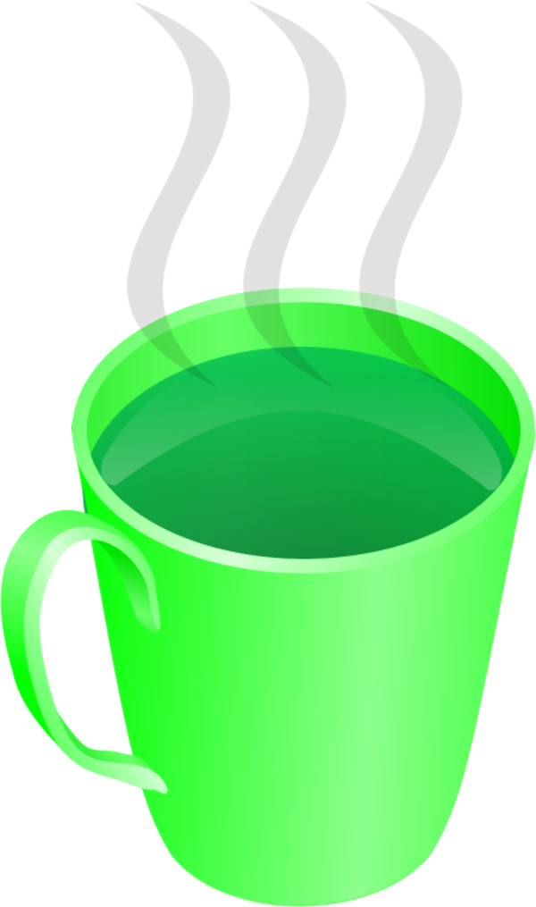 Steaming Green Tea Cup Vector