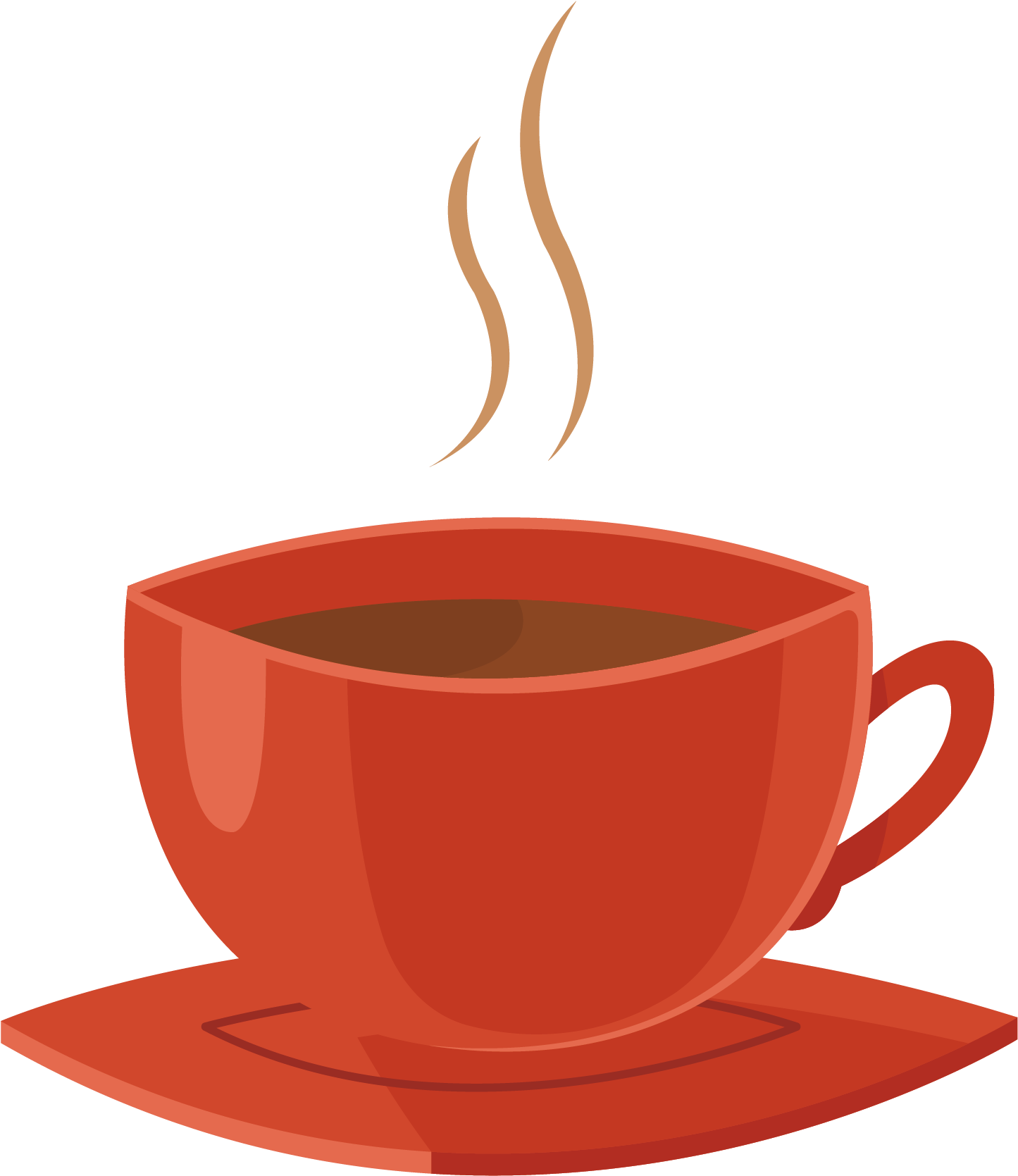 Steaming Red Coffee Cup Vector