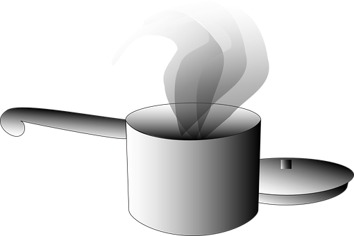 Steaming Saucepan Vector Illustration PNG image with a transparent background, free high-resolution download