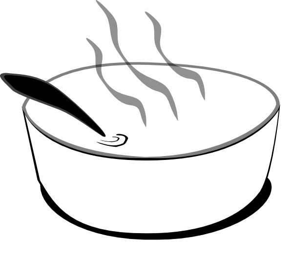 Hot Bowl Of Soup Clipart - Black And White Clip Art Soup, HD Png Download PNG with transparent background