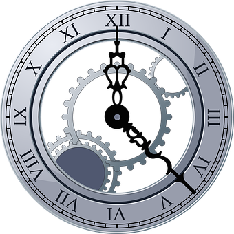 Steampunk Clock Face PNG with transparent background
