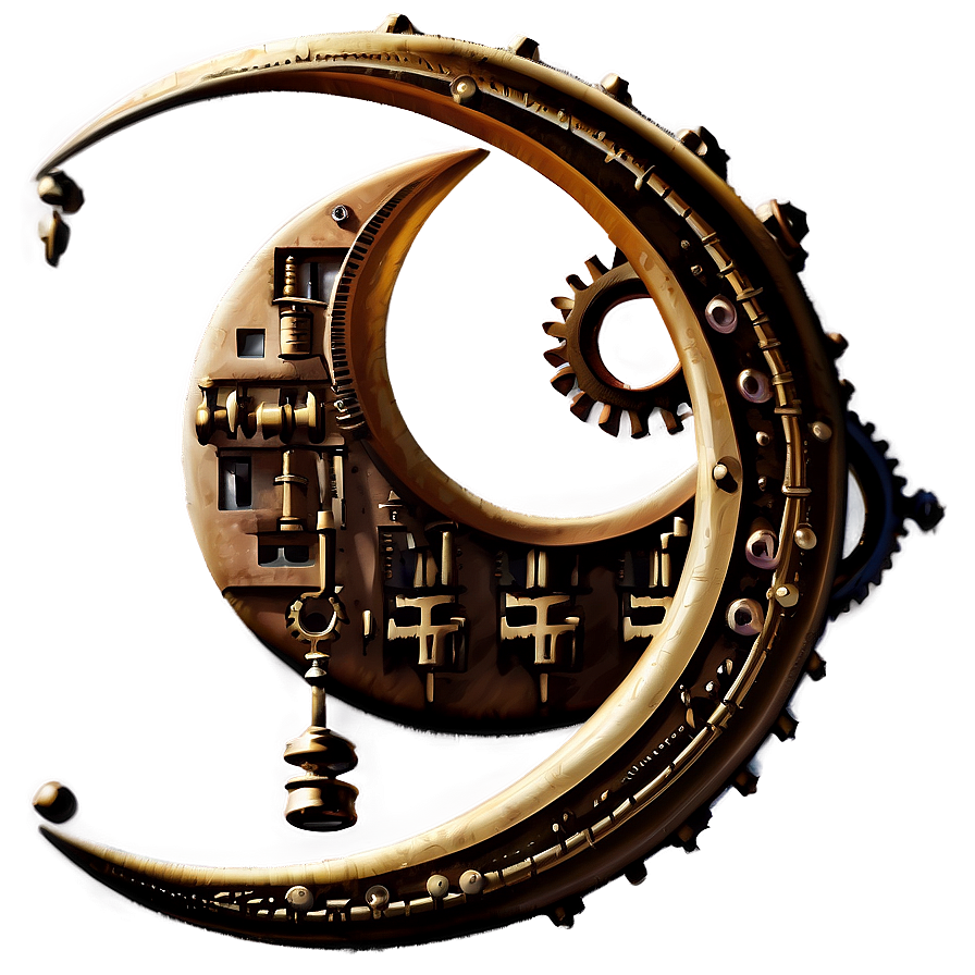 Steampunk Crescent Moon Png Alp44