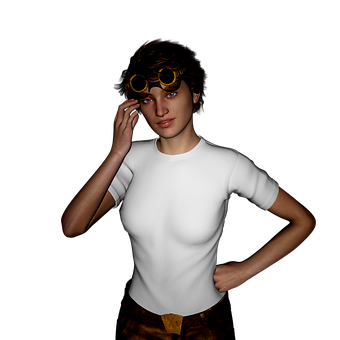 Steampunk Goggles Woman Portrait