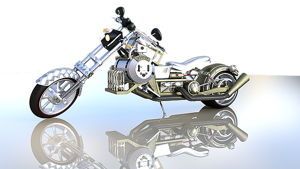 Steampunk Motorcycle Concept PNG with transparent background