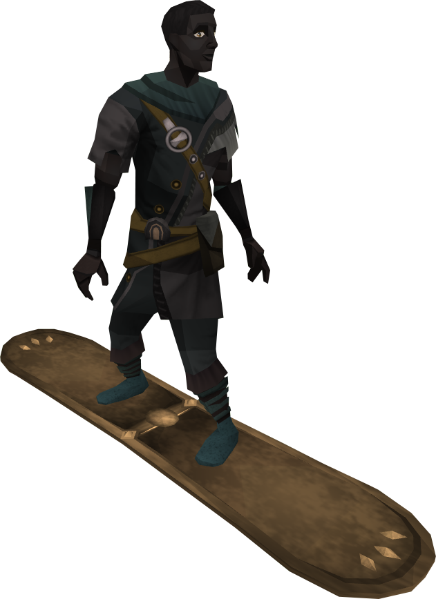 Steampunk Snowboarder3 D Model PNG with transparent background