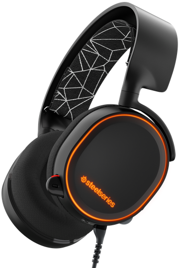 Steel Series Gaming Headset Orange Accent PNG image with a transparent background, free high-resolution download