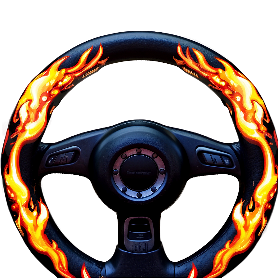 Steering Wheel With Flames Design Png 53