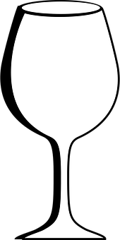 Stemmed Wine Glass Silhouette PNG image with a transparent background, free high-resolution download