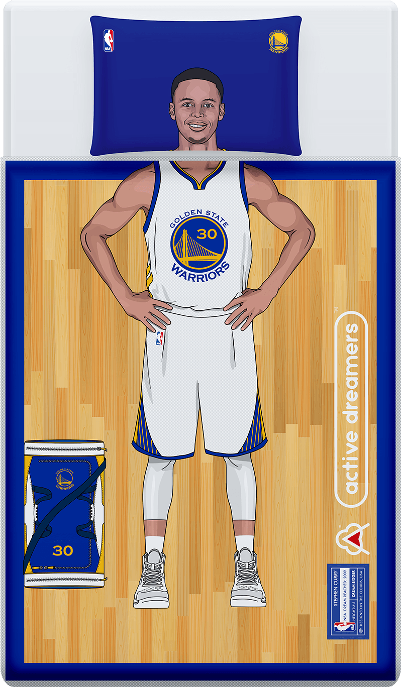 Stephen Curry Reversible Blanket & Pillow Case Set - Steph Curry Bed Set PNG image with a transparent background, free high-resolution download