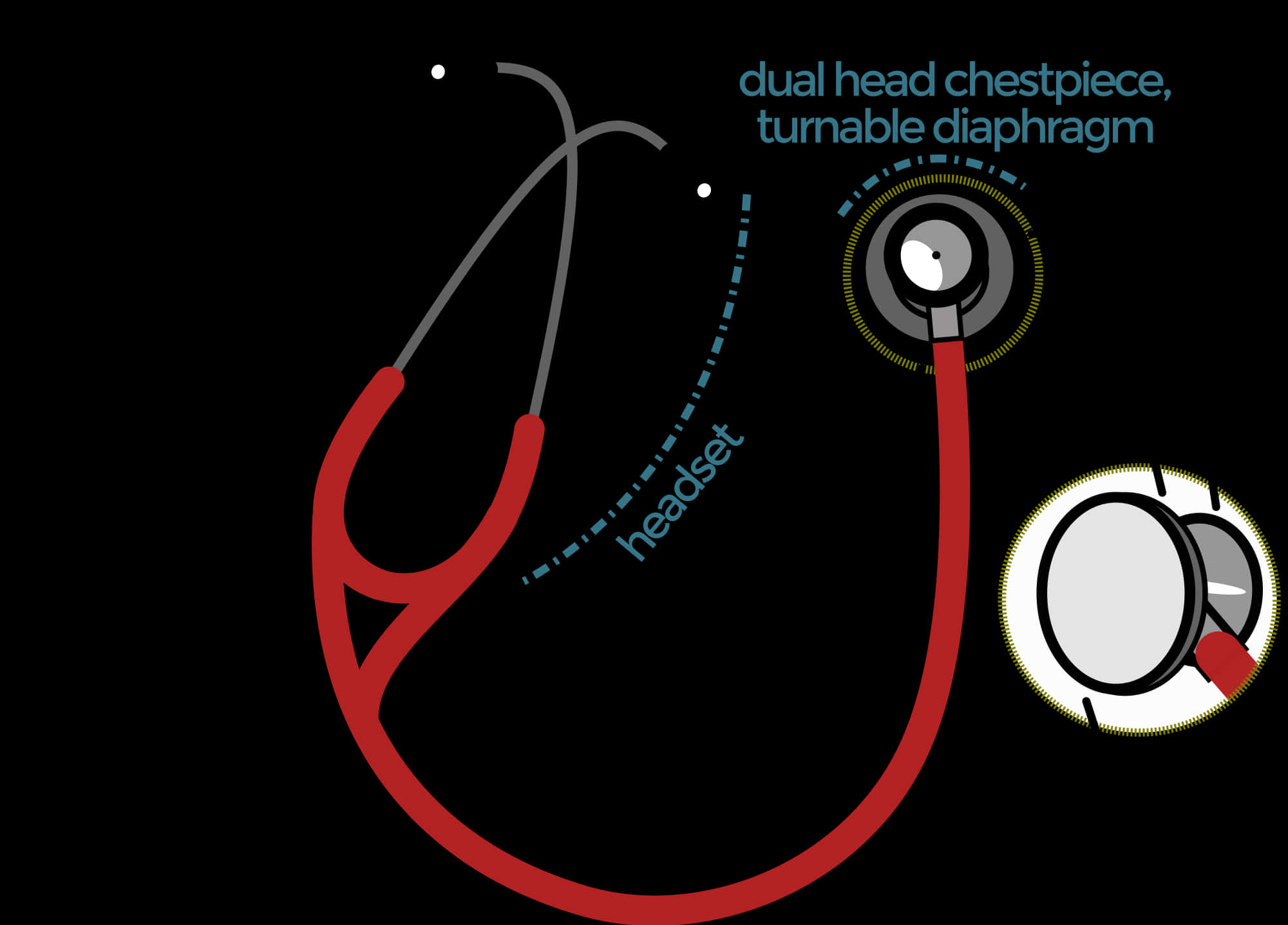 Stethoscope Components Illustration