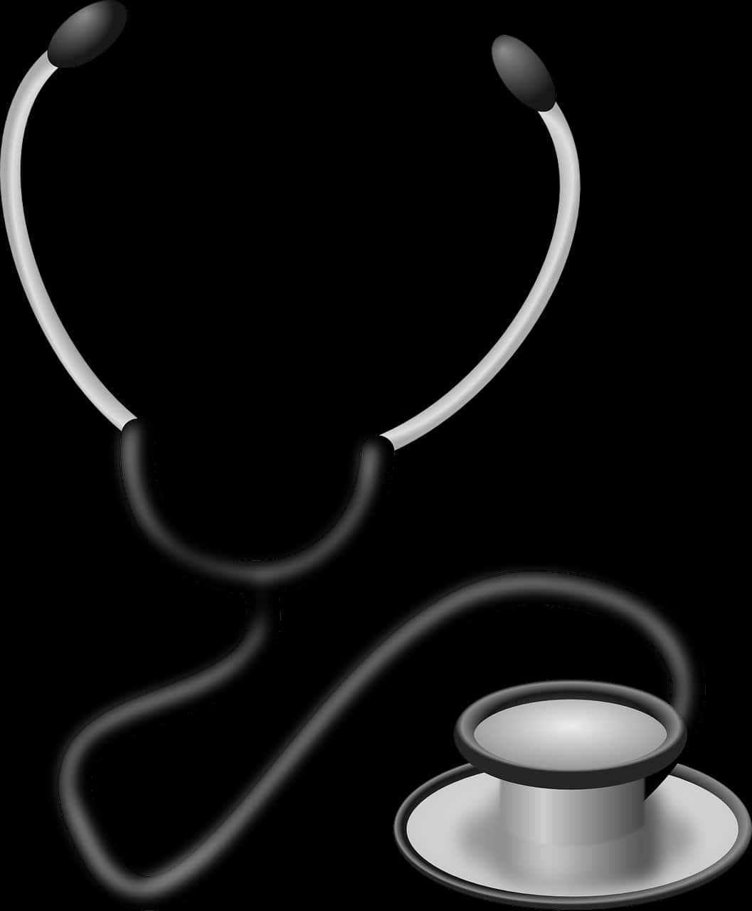 Stethoscope Icon Black Background