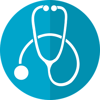 Stethoscope Icon Blue Background PNG image with a transparent background, free high-resolution download