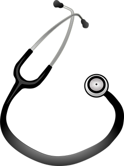 Stethoscope Silhouette Art PNG image with a transparent background, free high-resolution download