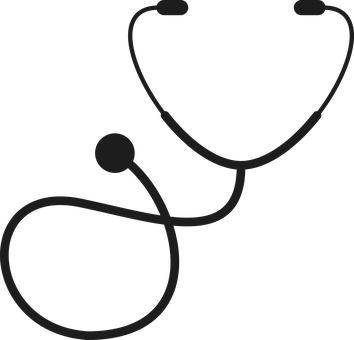Stethoscope Silhouette Graphic PNG image with a transparent background, free high-resolution download