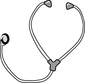 Stethoscope Silhouetteon Black Background PNG image with a transparent background, free high-resolution download