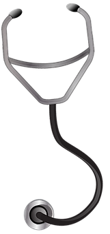 Stethoscope Silhouetteon Black Background