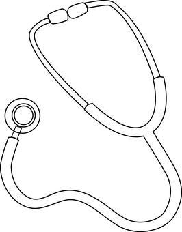 Stethoscope Silhouetteon Black PNG image with a transparent background, free high-resolution download