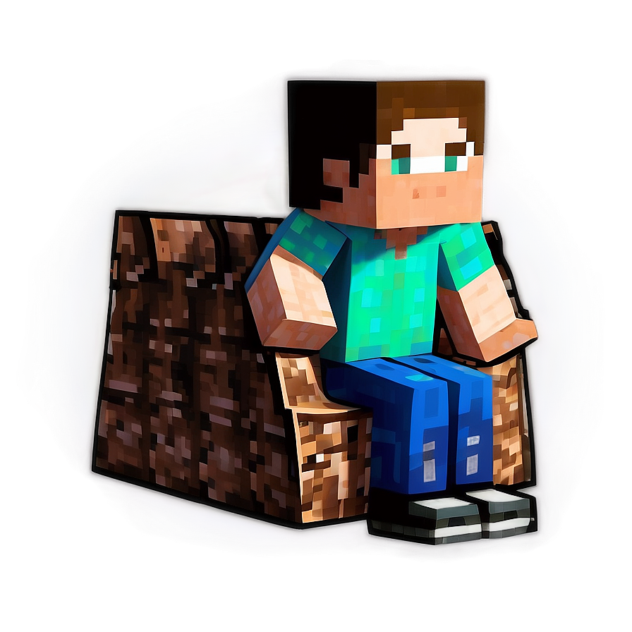 Steve Sitting Minecraft Png Rrk84