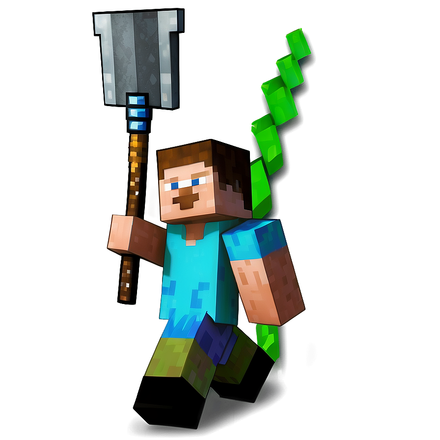 Steve With Shovel Minecraft Png Qjx20