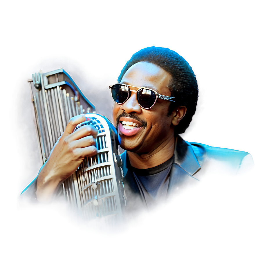 Stevie Wonder And Microphone Png 06252024