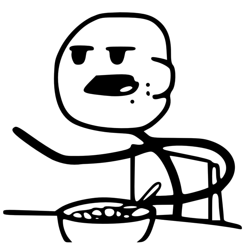 Stick Figure Cereal Disappointment PNG with transparent background