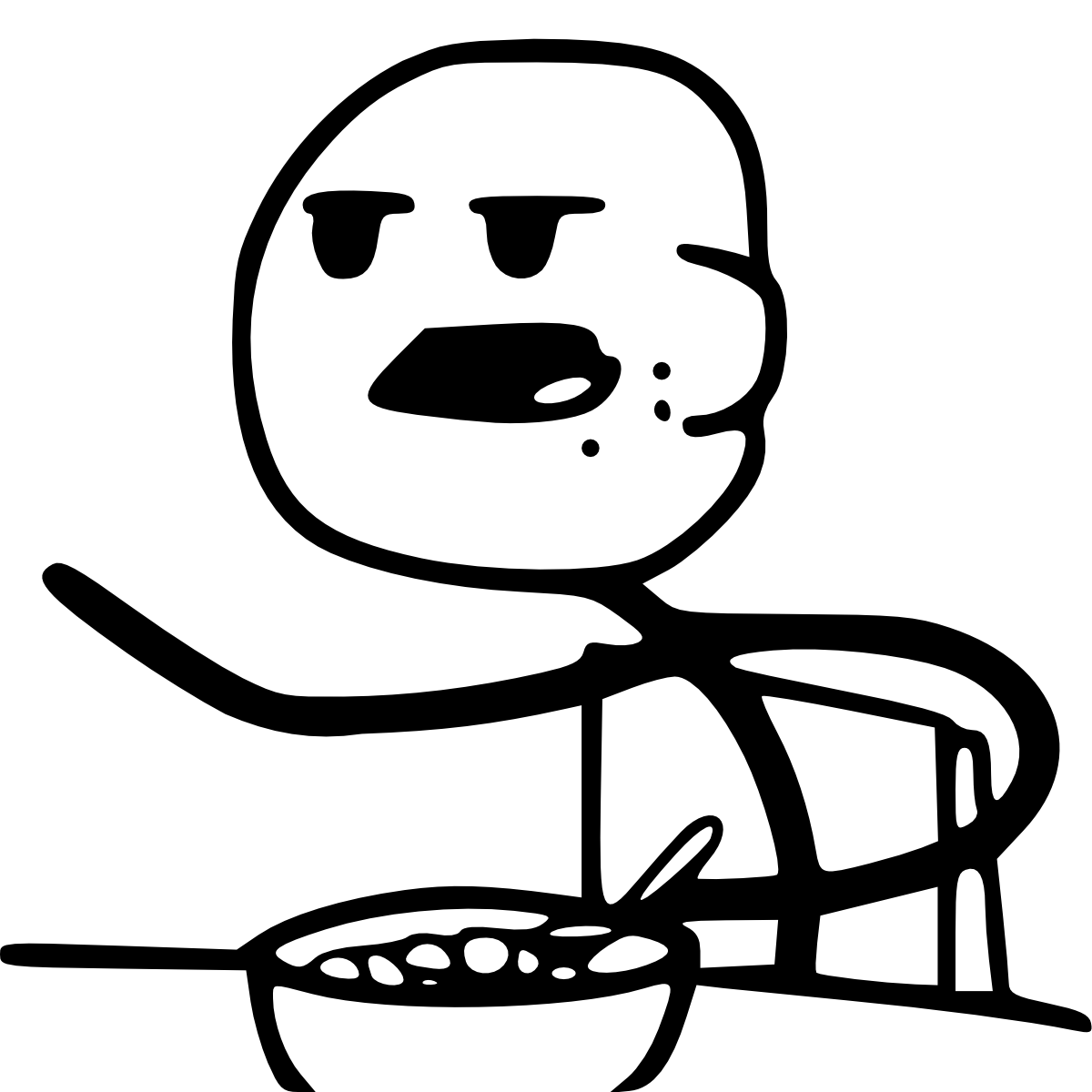 Stick Figure Cereal Disappointment PNG with transparent background