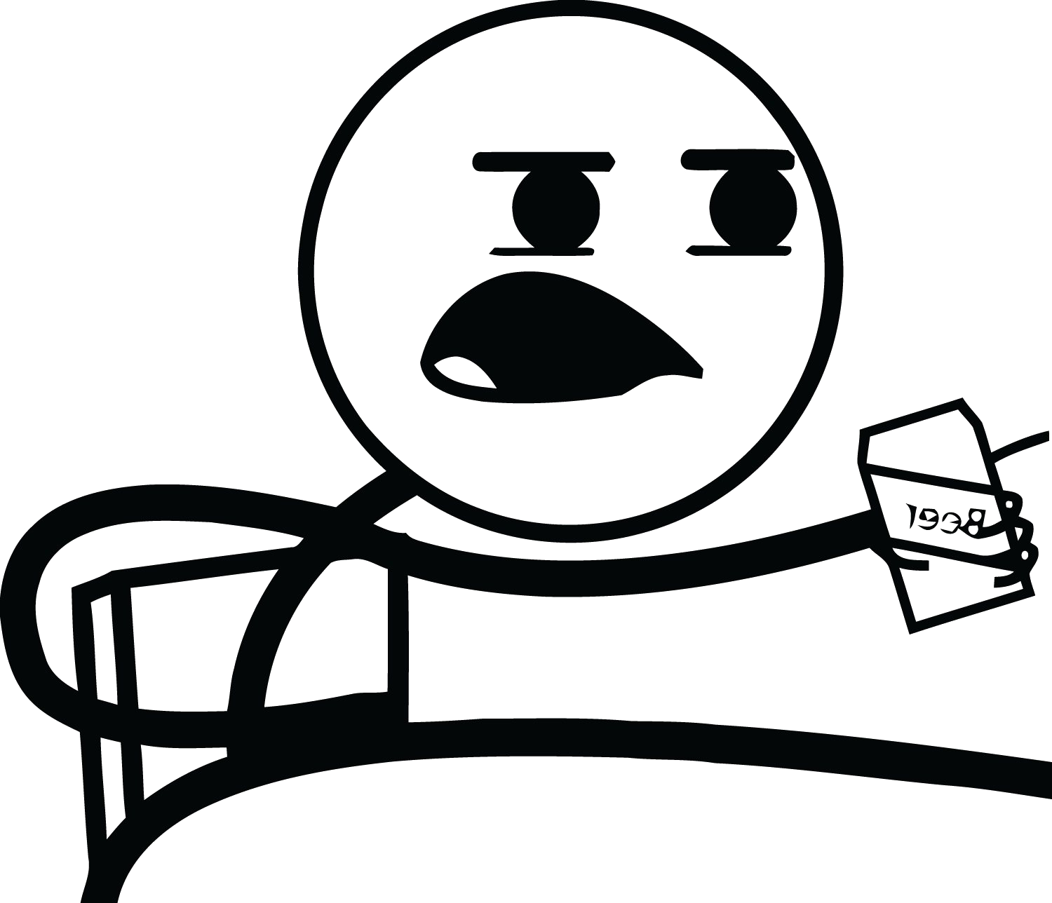 Stick Figure Character Unhappy With Cereal1998 PNG with transparent background