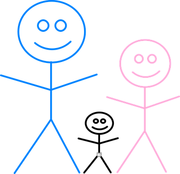 Stick Figure Family Drawing PNG with transparent background
