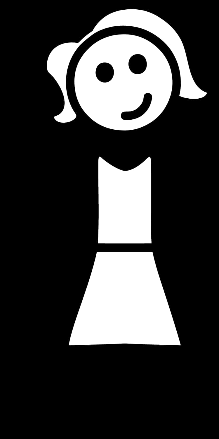 Stick Figure Girl Smiling Icon