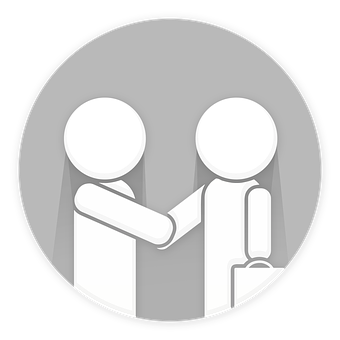 Stick Figure Handshake Icon PNG image with a transparent background, free high-resolution download