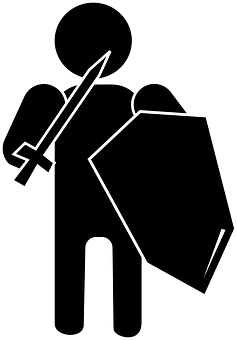 Stick Figure Knight Icon PNG with transparent background