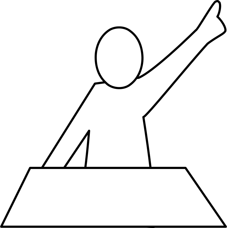 Stick Figure Raising Hand