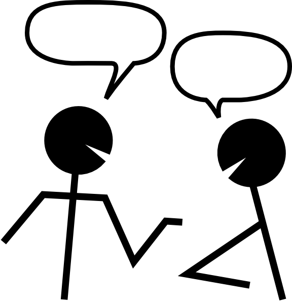 Stick Figures Conversation PNG with transparent background