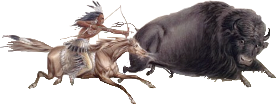 #sticker #indian #nativeamerican #buffalo #hunter #bowandarrow - Native American Buffalo Hunt, HD Png Download PNG with transparent background