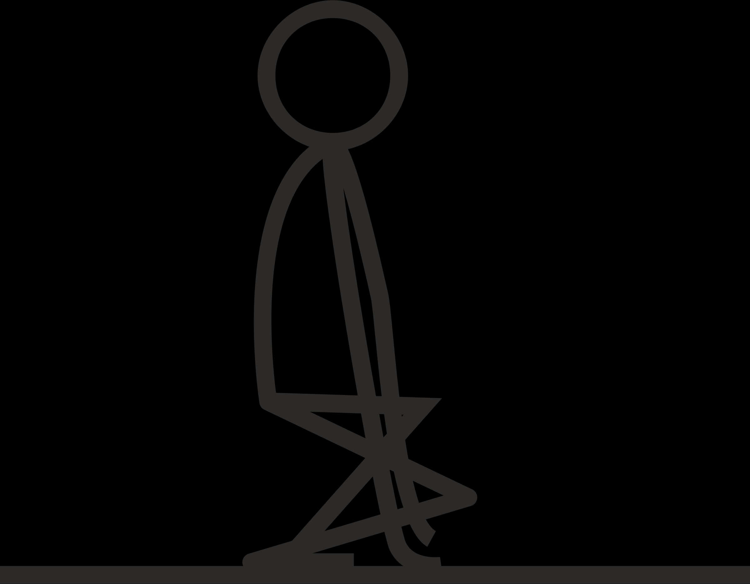 Stickman Sitting Silhouette