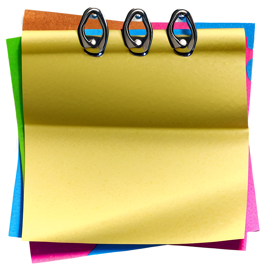 Sticky Note with Clip PNG kob86 PNG image with a transparent background, free high-resolution download
