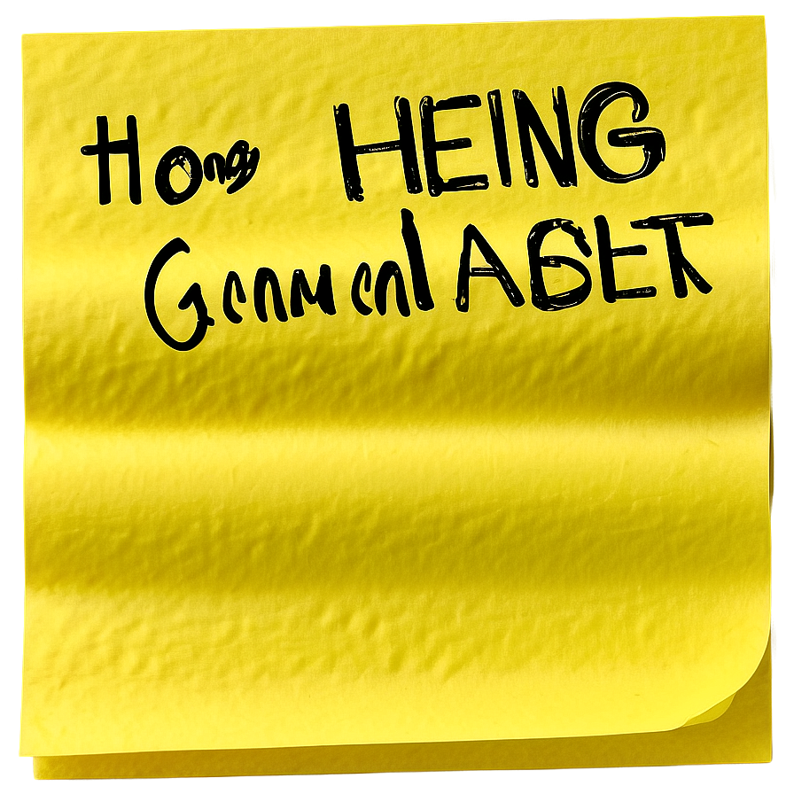 Sticky Note with Text PNG 16 PNG image with a transparent background, free high-resolution download